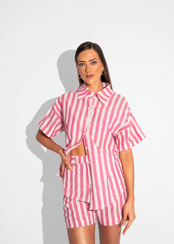 CHEMISE SAMANTHA - LISTRADO ROSA