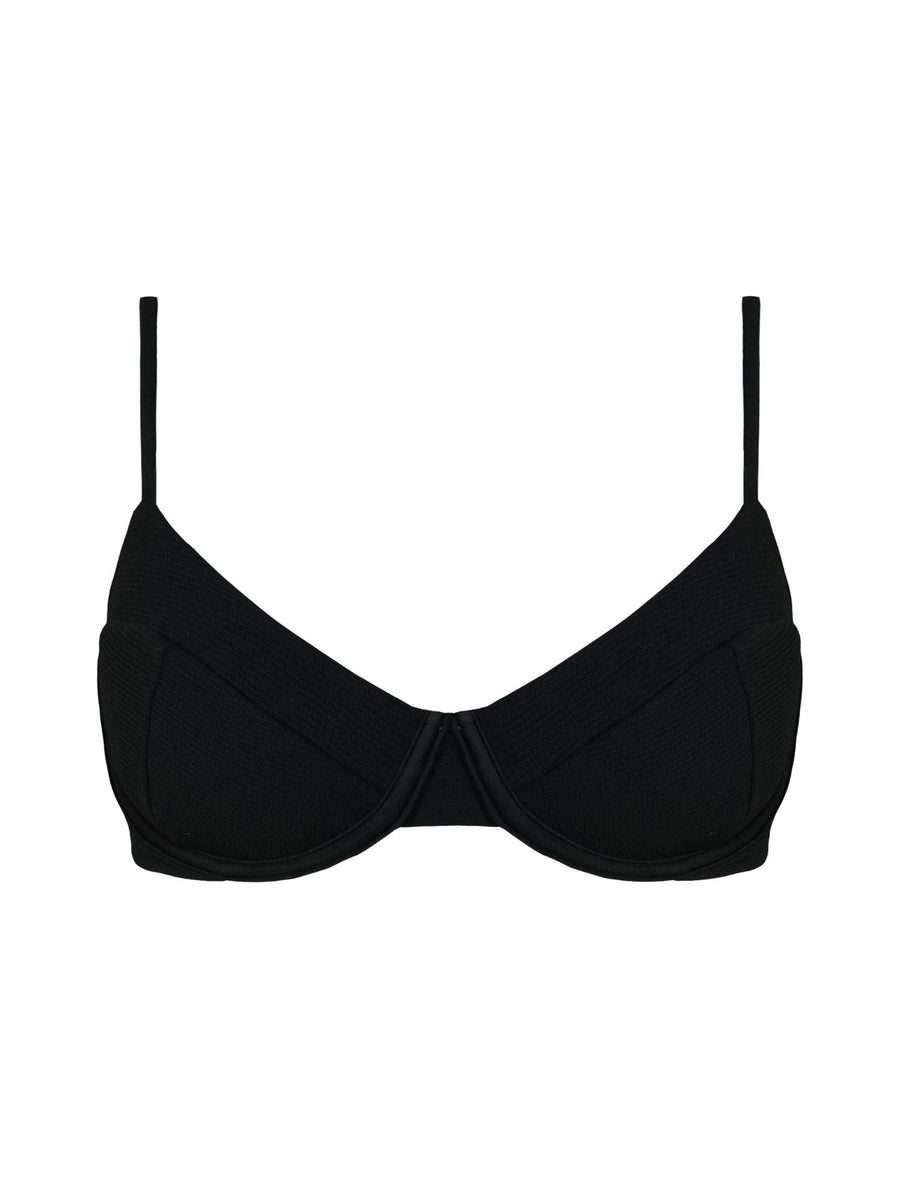 TOP BARDOT - SAND BLACK