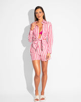 CHEMISE RUTH - LISTRADO ROSA