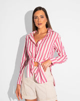 CHEMISE RUTH - LISTRADO ROSA